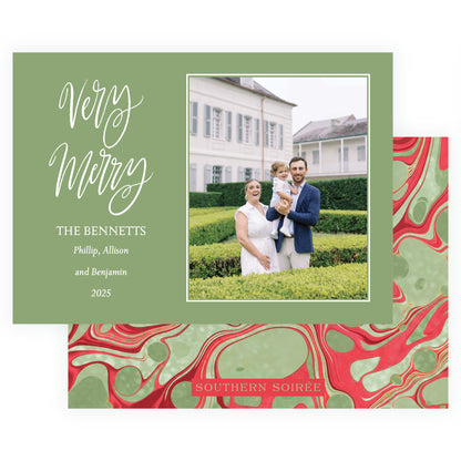 Very Merry Green Marble Landscape