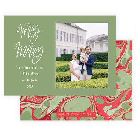 Very Merry Green Marble Landscape