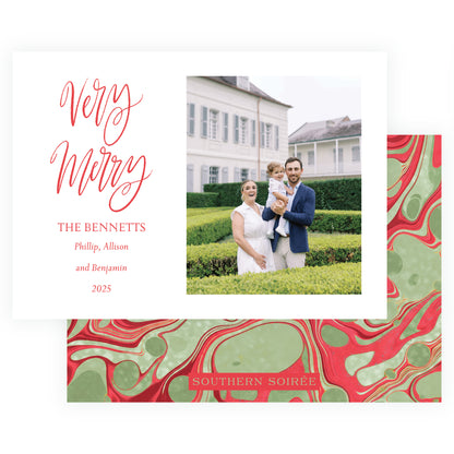 Very Merry Red Marble Landscape