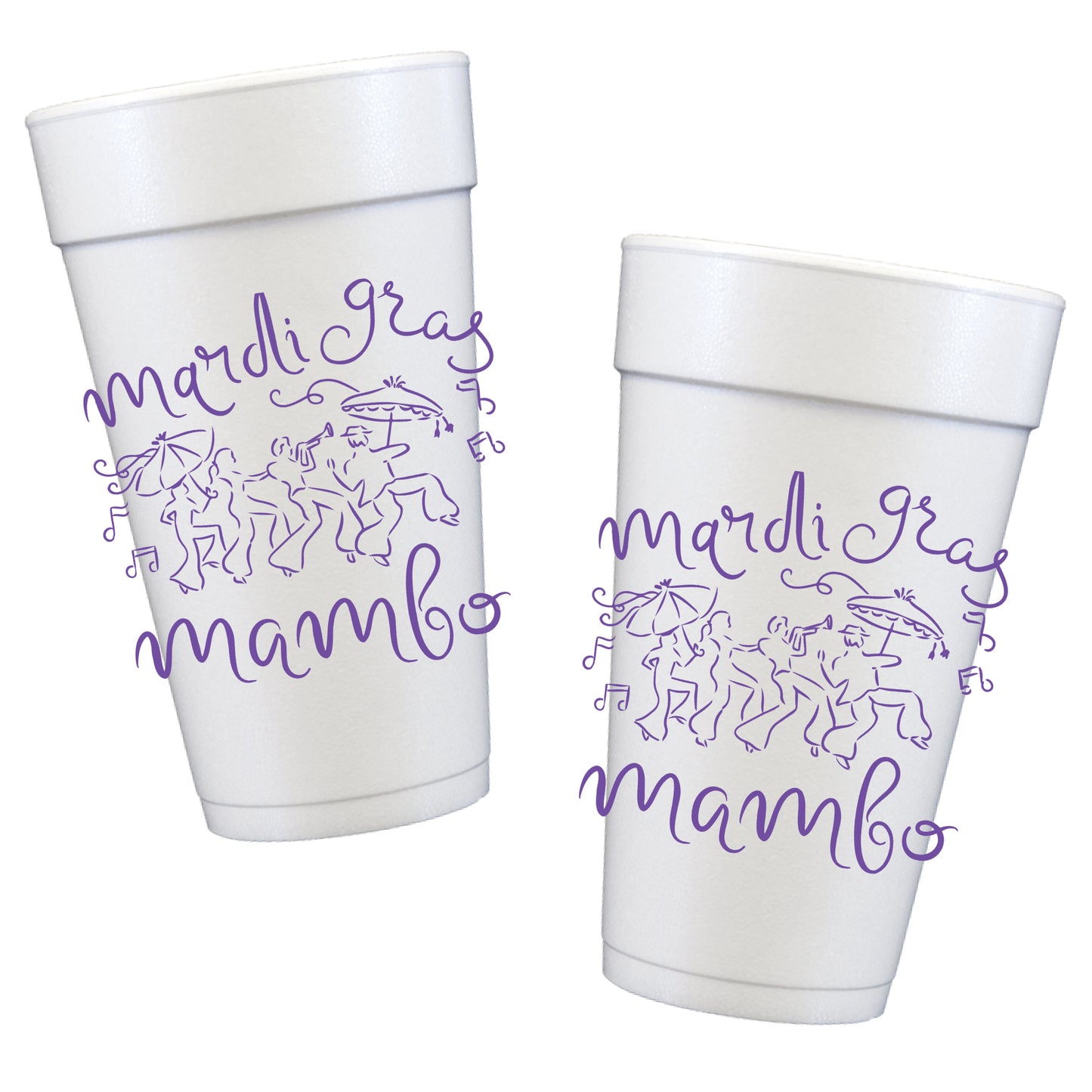 Mardi Gras Mambo Styrofoam Cups