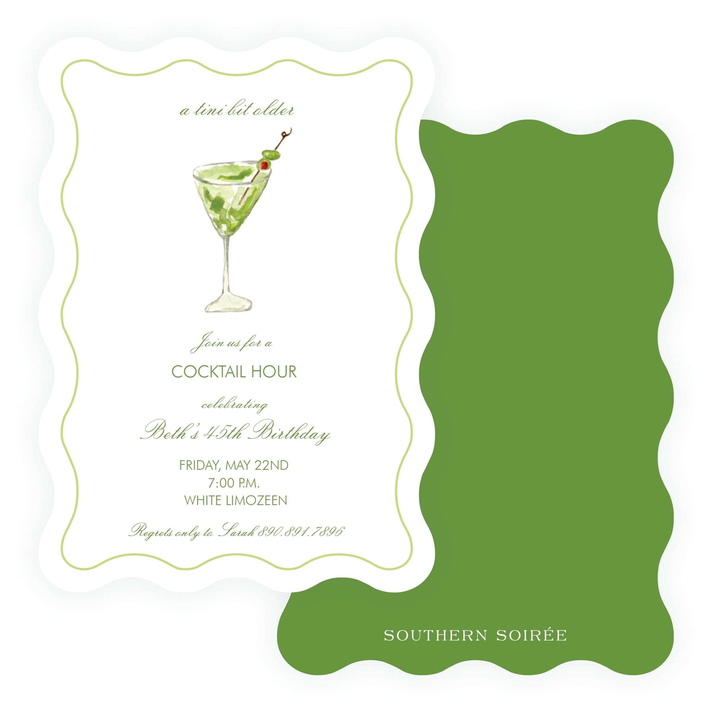 Just a tini bit...Martini Time Oval Wavy Die Cut Shape