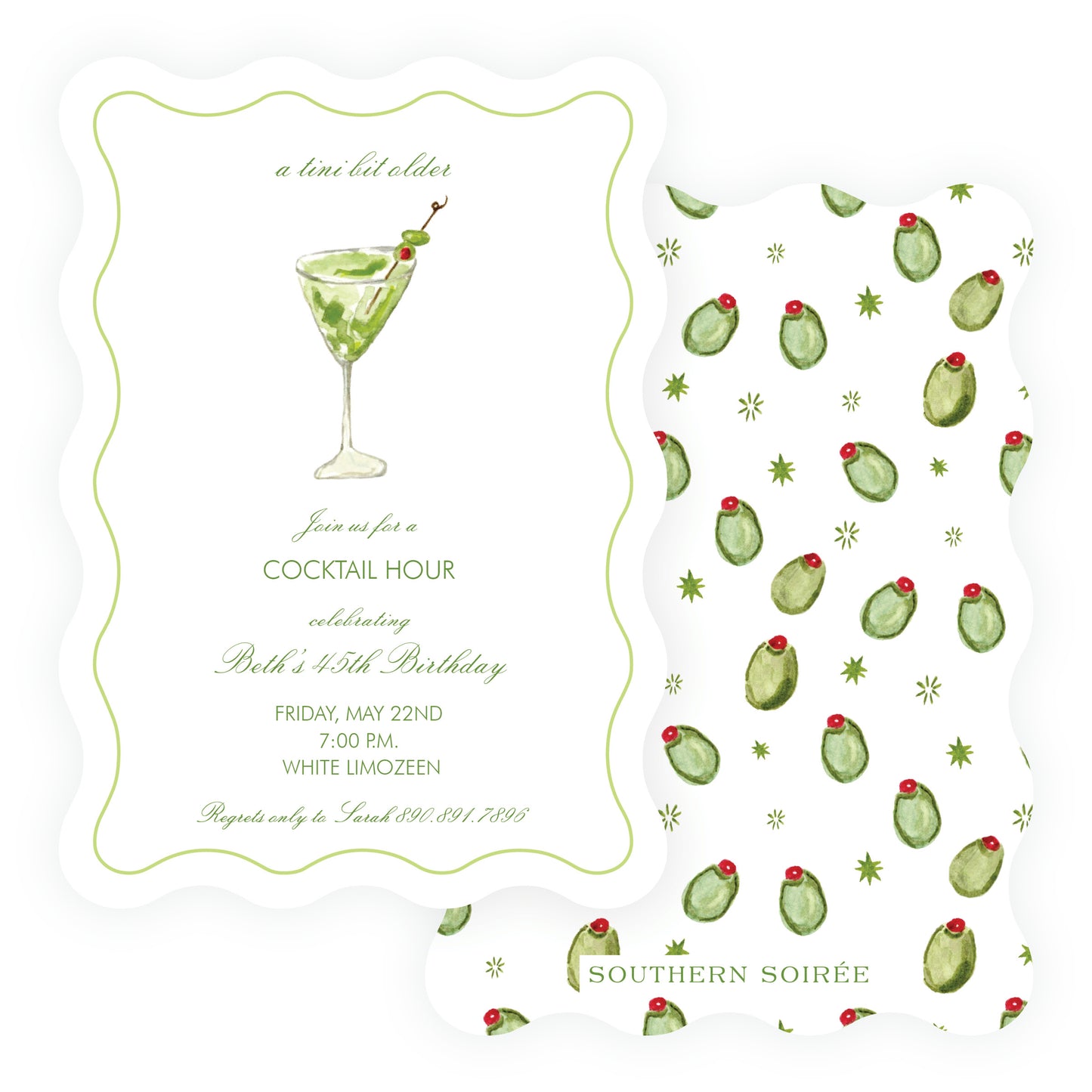 Just a tini bit...Martini Time Oval Wavy Die Cut Shape