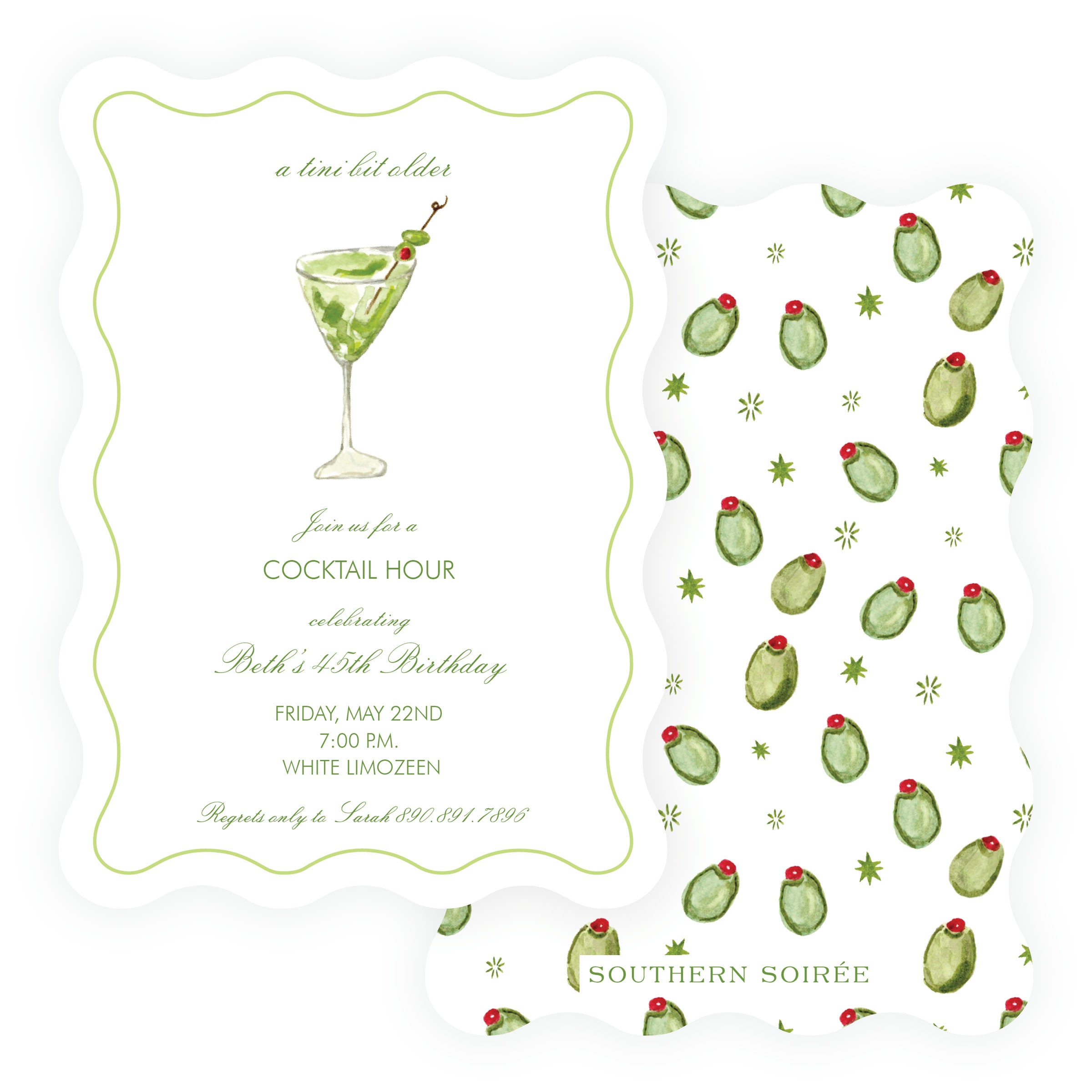 Just a tini bit...Martini Time Oval Wavy Die Cut Shape