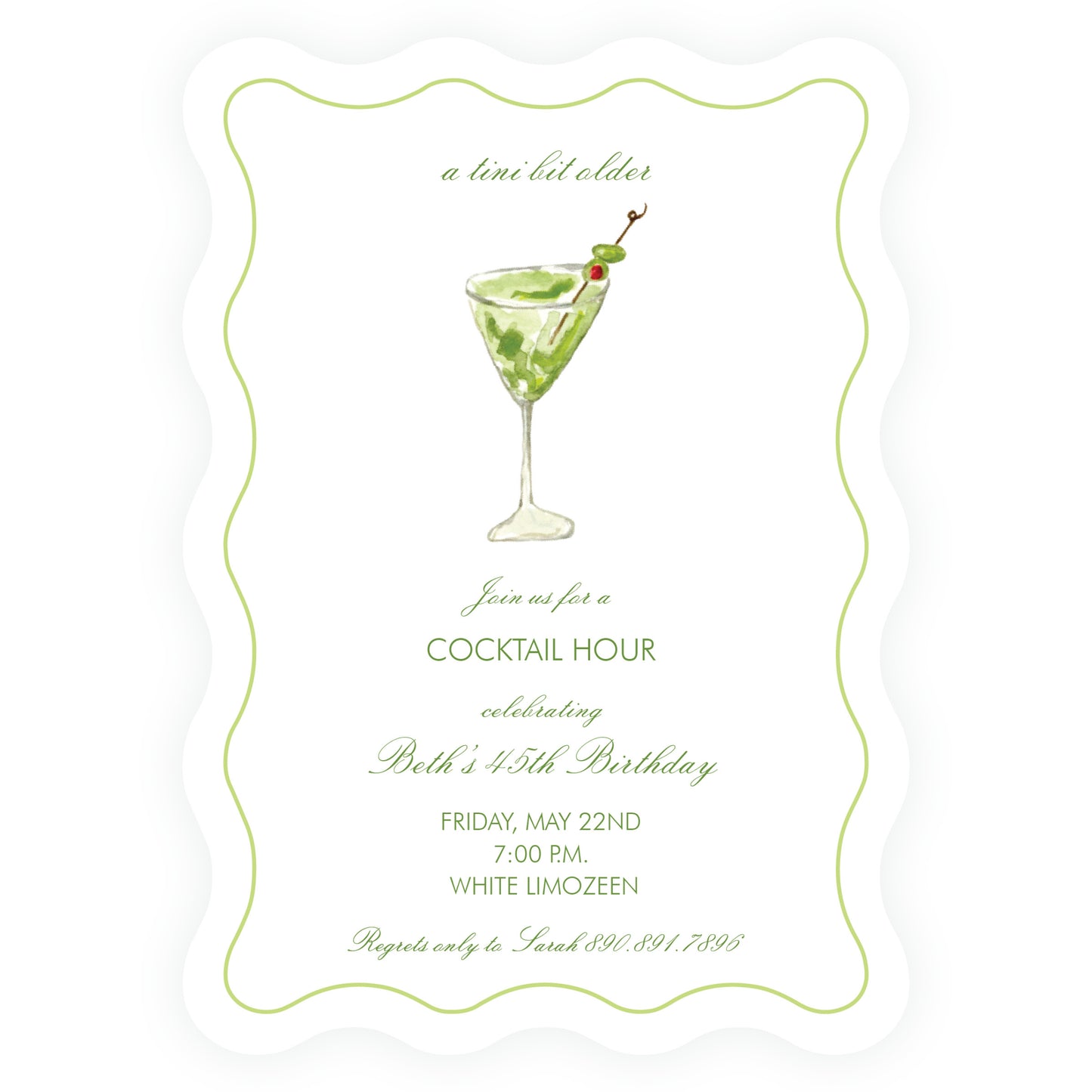 Just a tini bit...Martini Time Oval Wavy Die Cut Shape