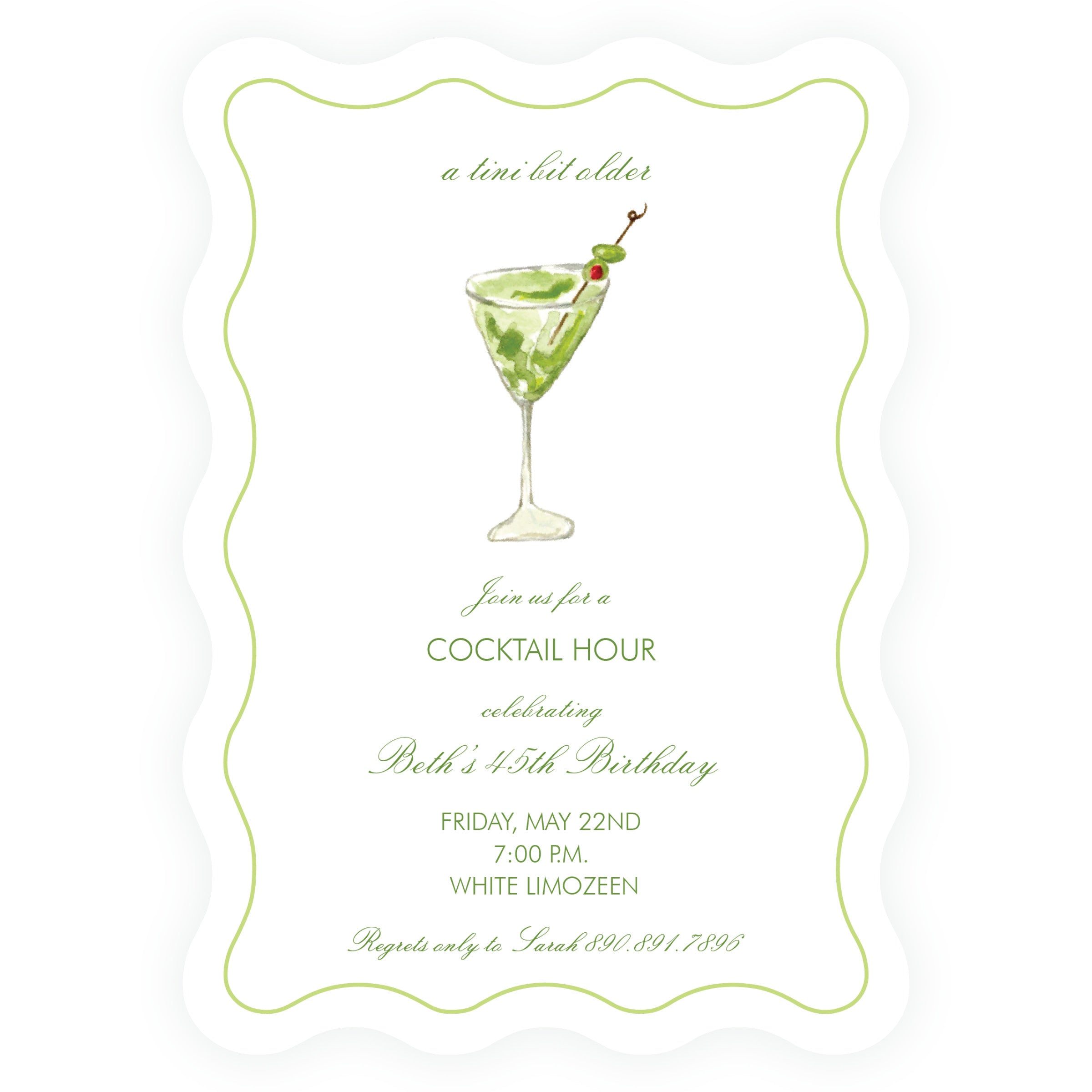 Just a tini bit...Martini Time Oval Wavy Die Cut Shape
