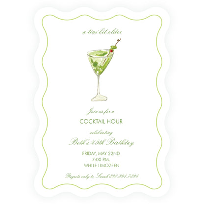 Just a tini bit...Martini Time Oval Wavy Die Cut Shape