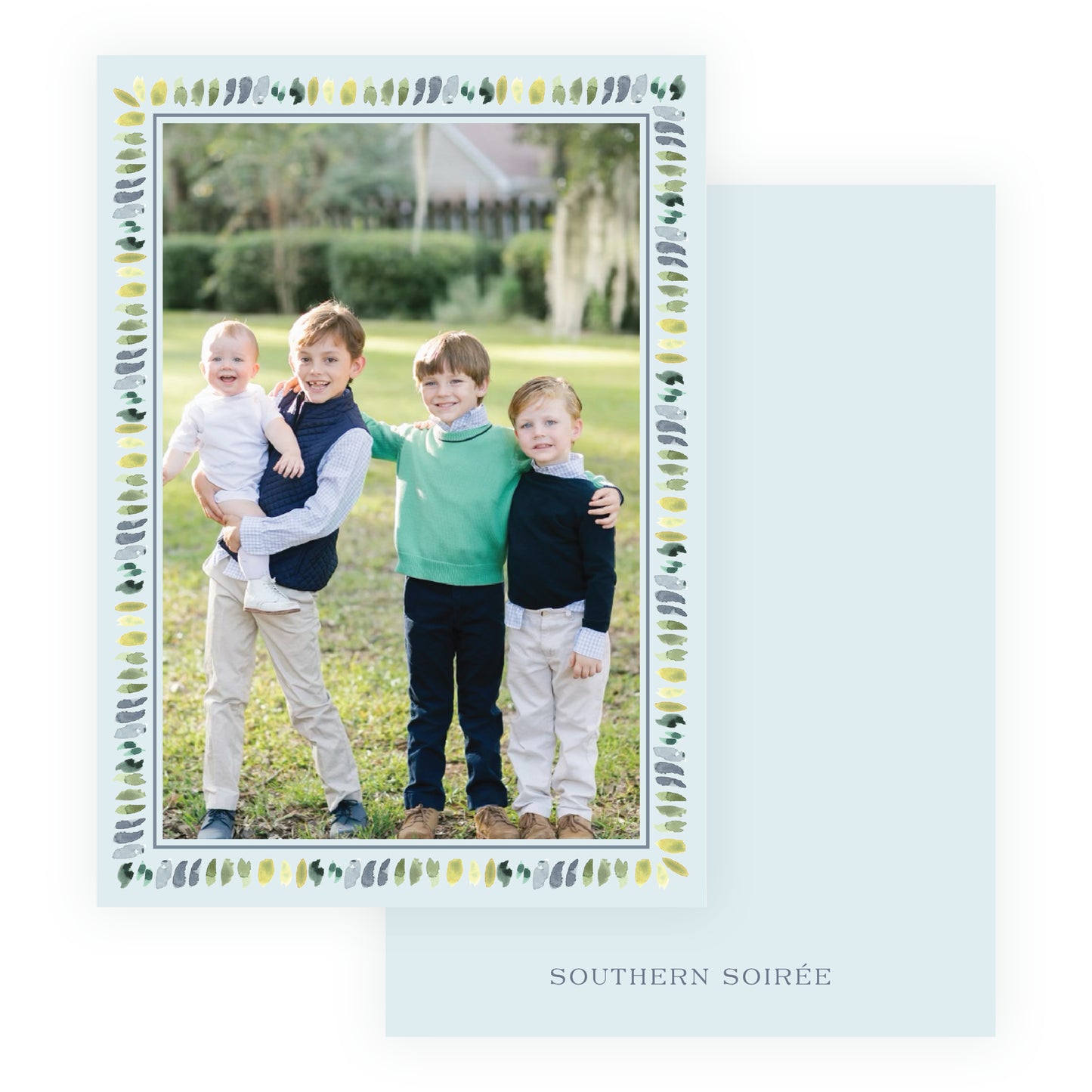 Blue Gathered Greens Colorful Frame