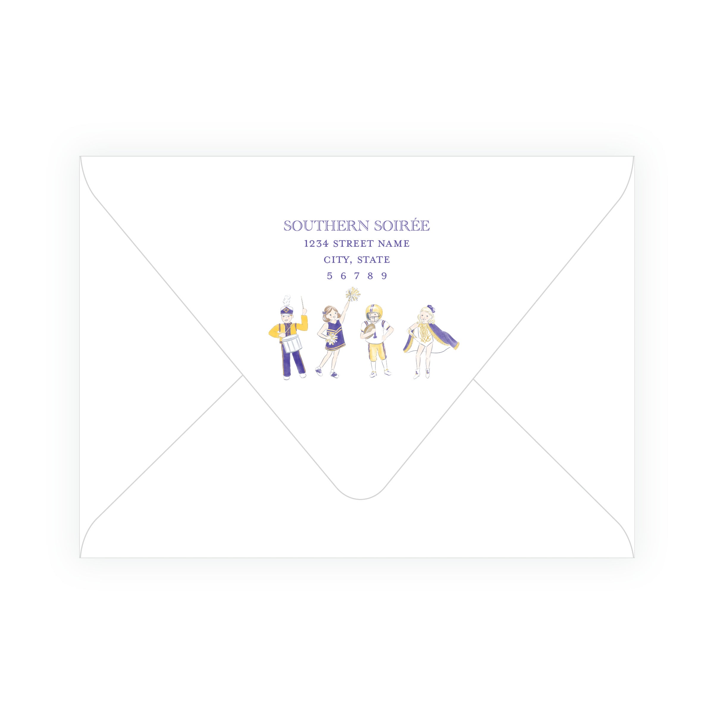 Purple & Gold Team Spirit Kids Note Cards