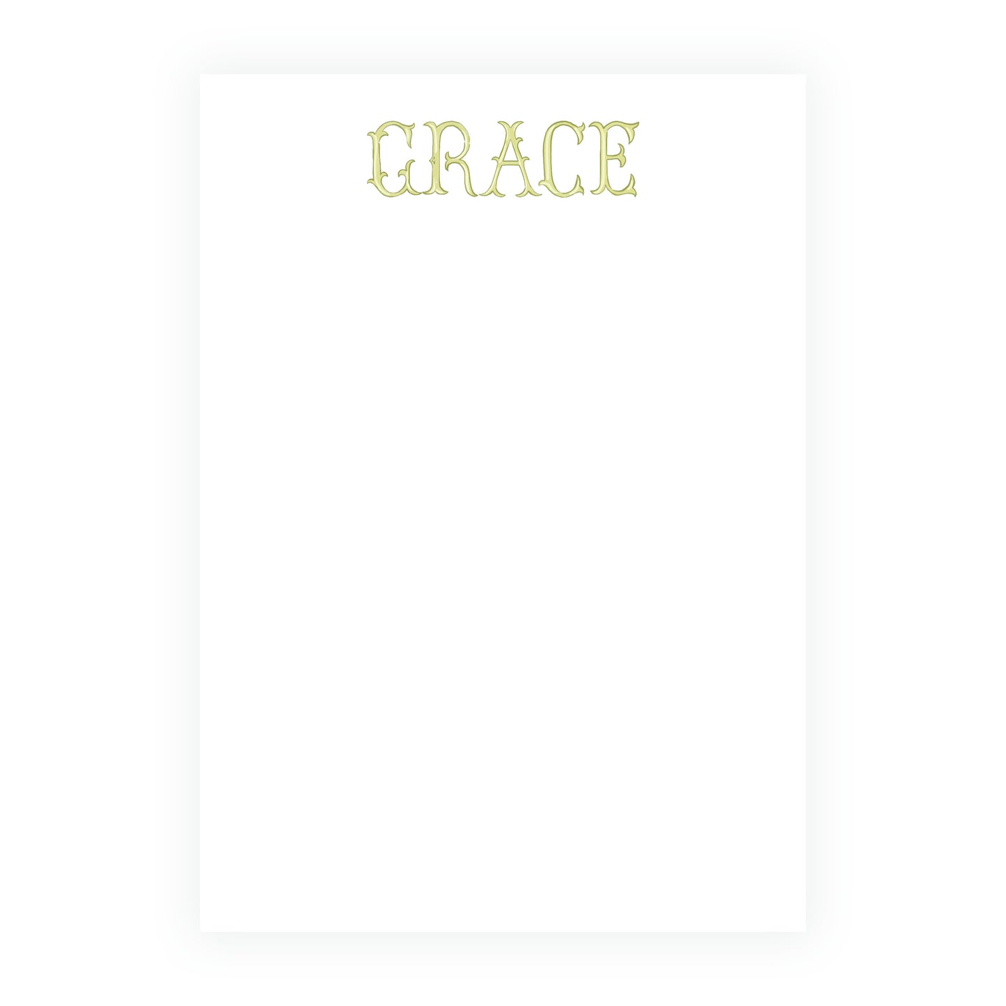 The Bloomed Letter Green Notepad 5 x 7