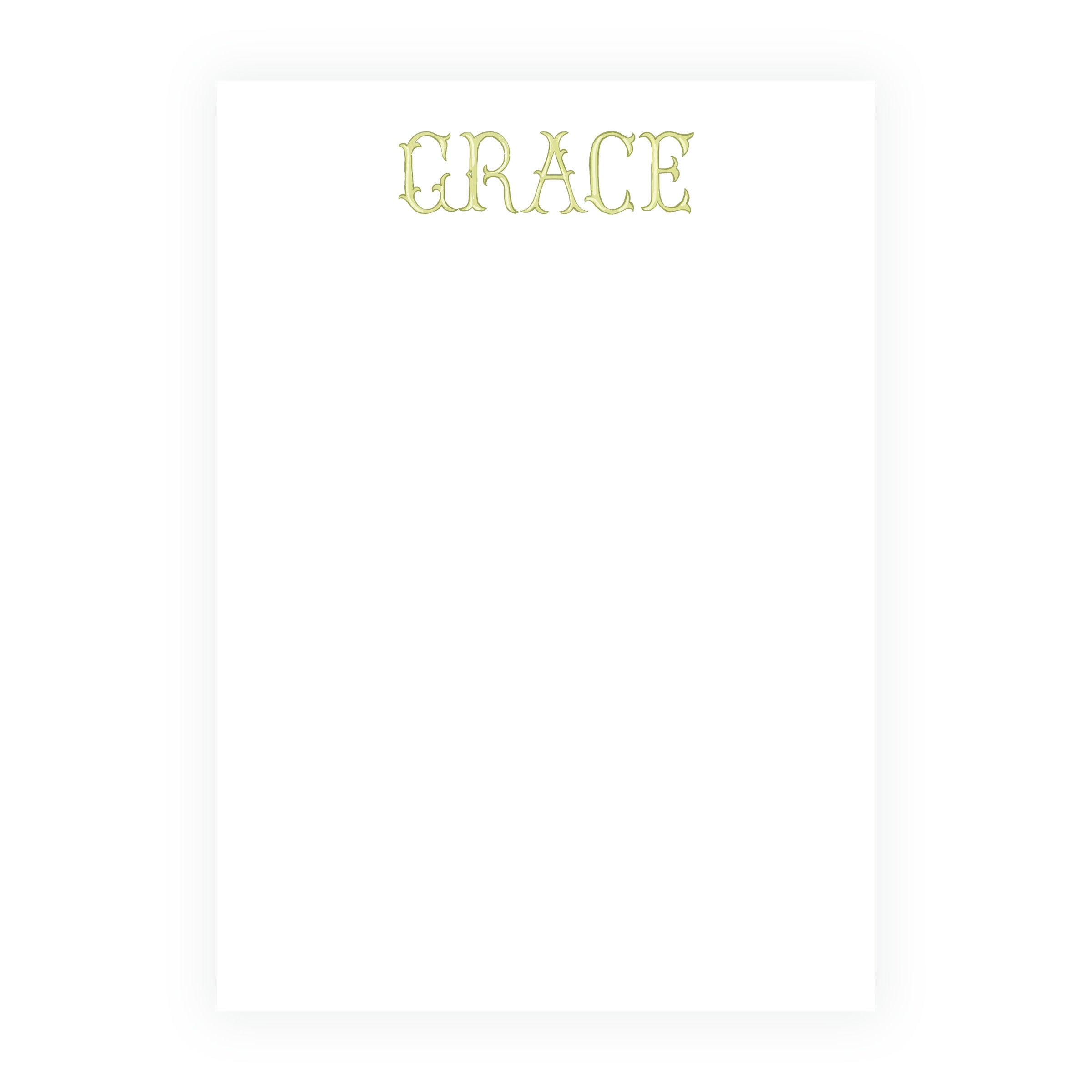 The Bloomed Letter Green Notepad 5 x 7