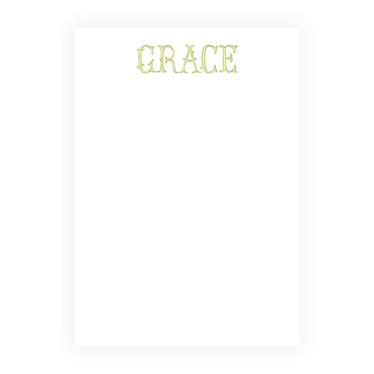 The Bloomed Letter Green Notepad 5 x 7