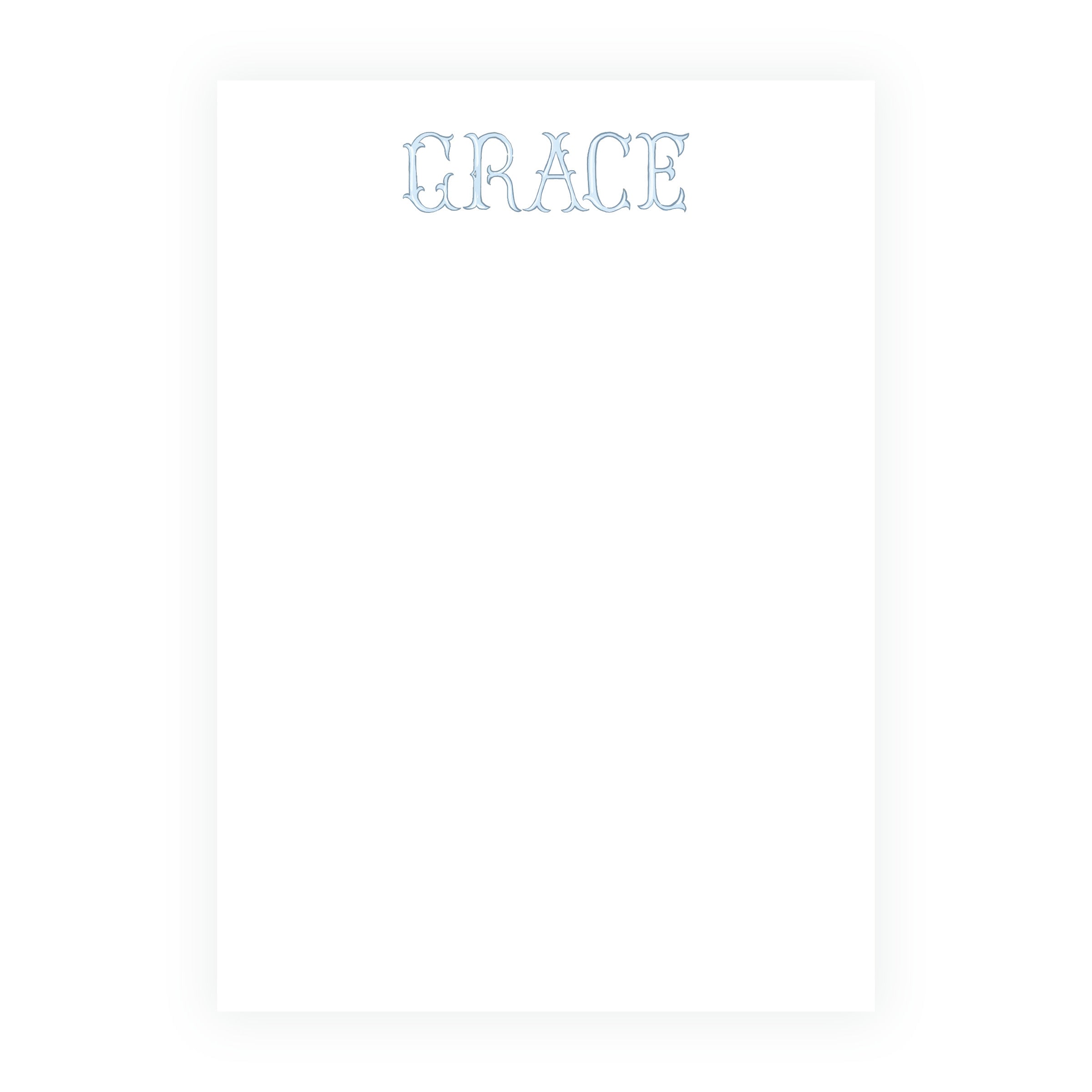 The Bloomed Letter Blue Notepad 5 x 7