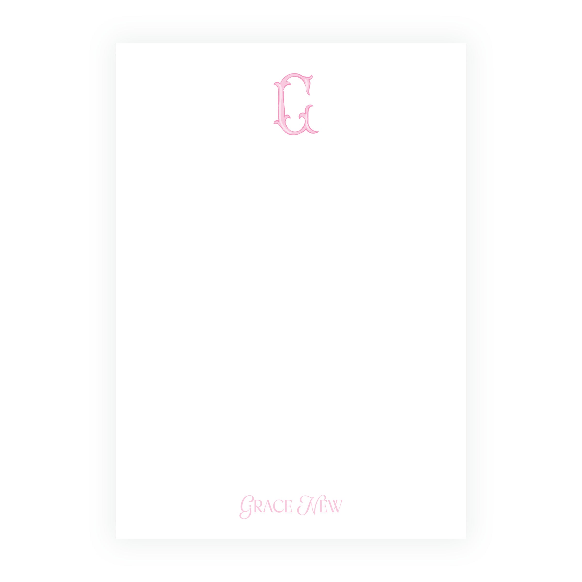 The Bloomed Letter Pink Notepad 5 x 7