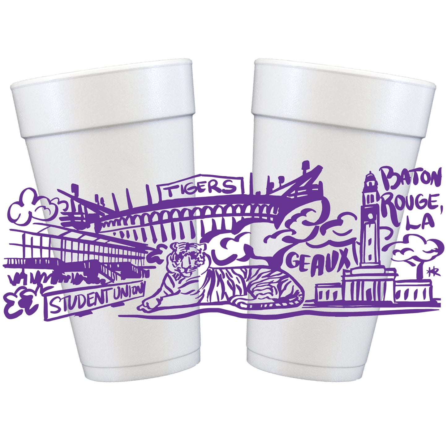 Tigers Full Wrap Styrofoam Cups