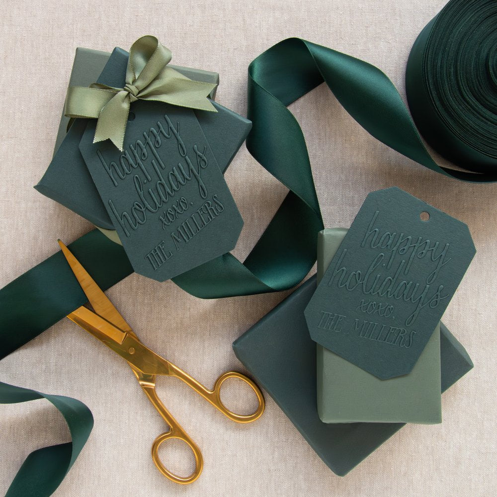 Happy Holidays Gift Tag -  T504 (with emboss)