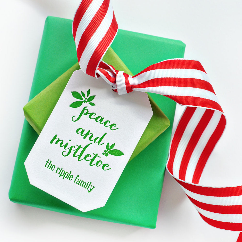 Peace and Mistletoe Gift Tag T103