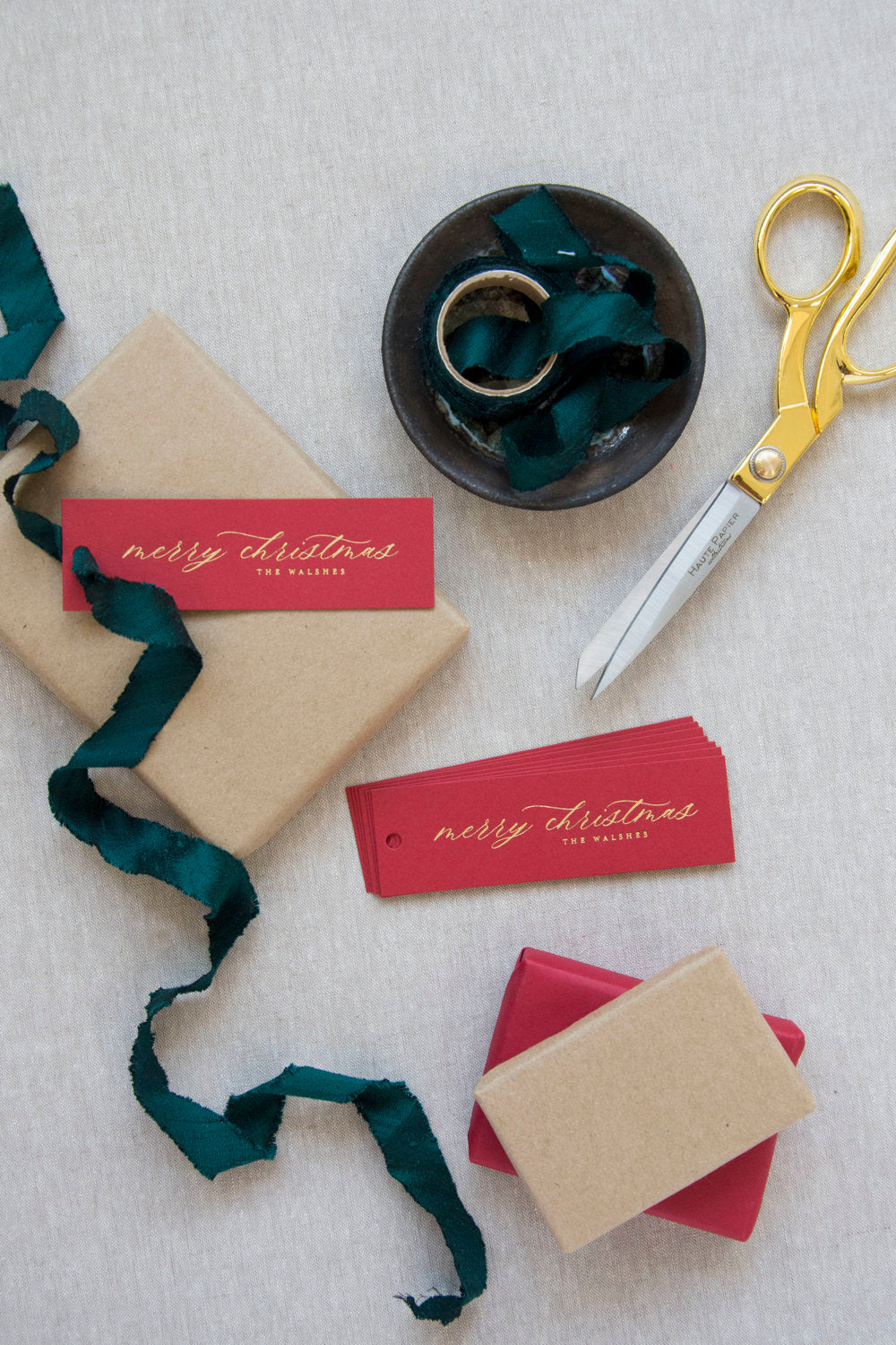 Merry Christmas Landscape Skinny Gift Tag  T347