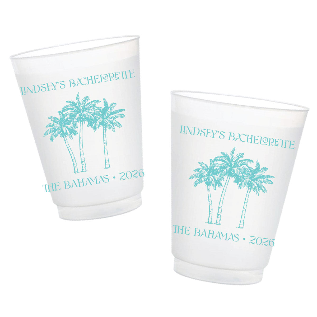 palm trees destination frosted cup custom