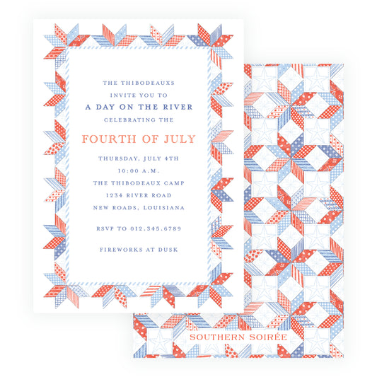 Sweet Liberty Quilted Border Invitation
