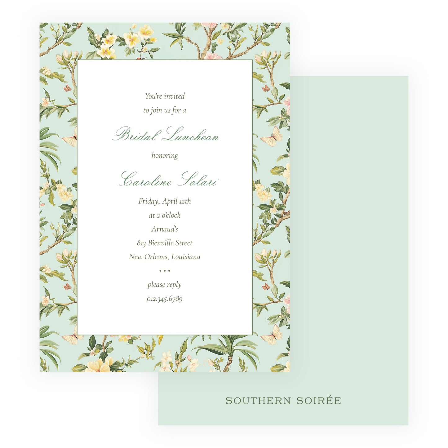 Vintage Green Chinoiserie Invitation
