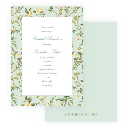 Vintage Green Chinoiserie Invitation