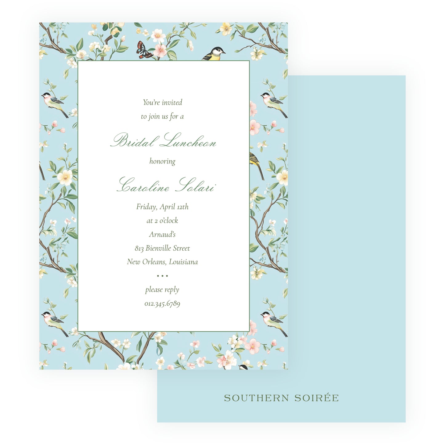 Vintage Blue Chinoiserie Invitation