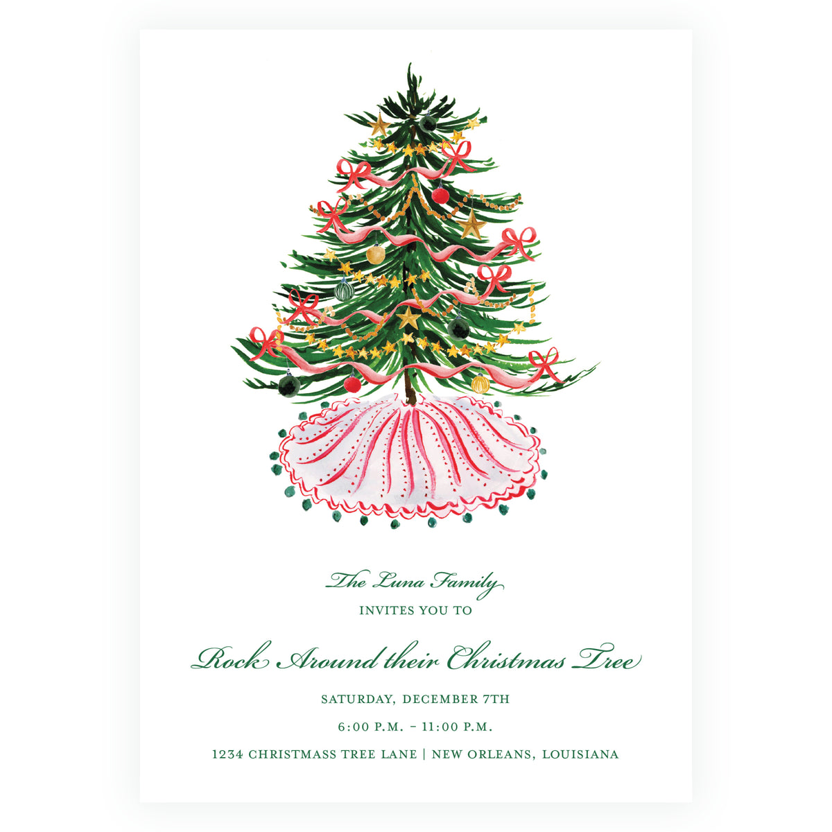 Festive Fir Christmas Party Invitation