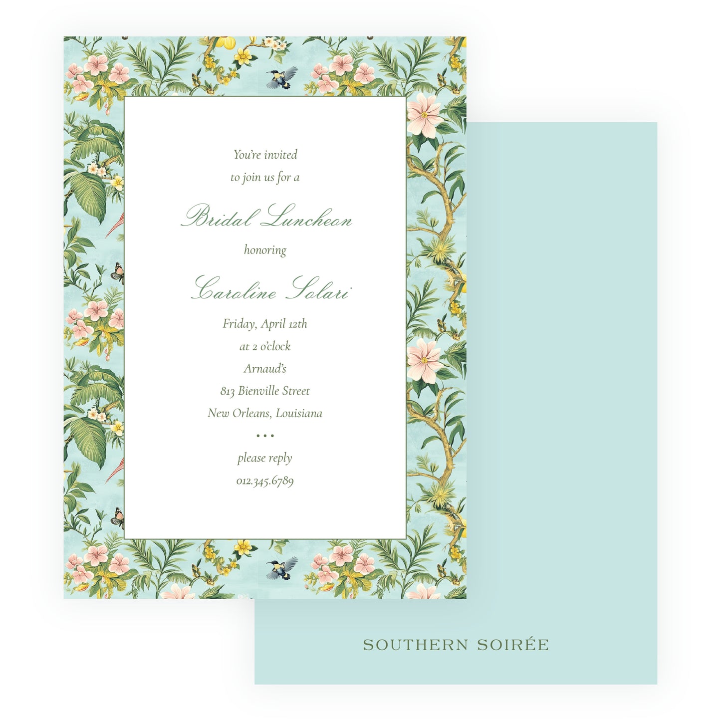Vintage Tropical Chinoiserie Invitation