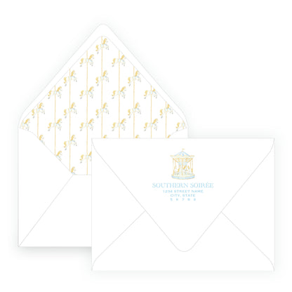 Blue Carousel Invitation