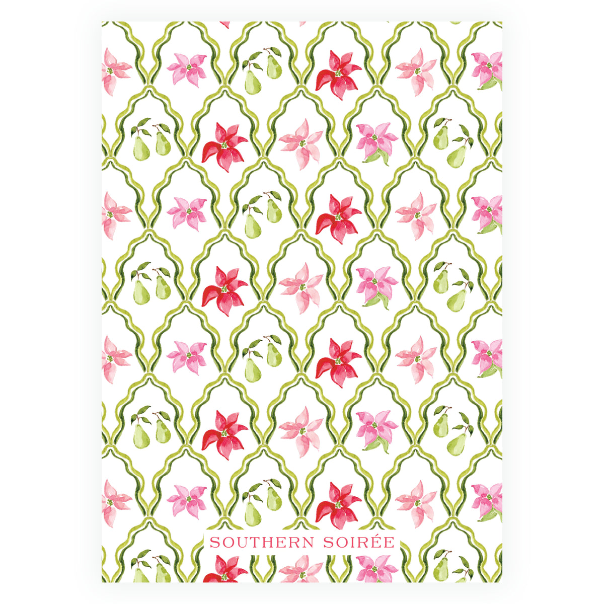 Poinsettia Garden Christmas Birthday Invitation