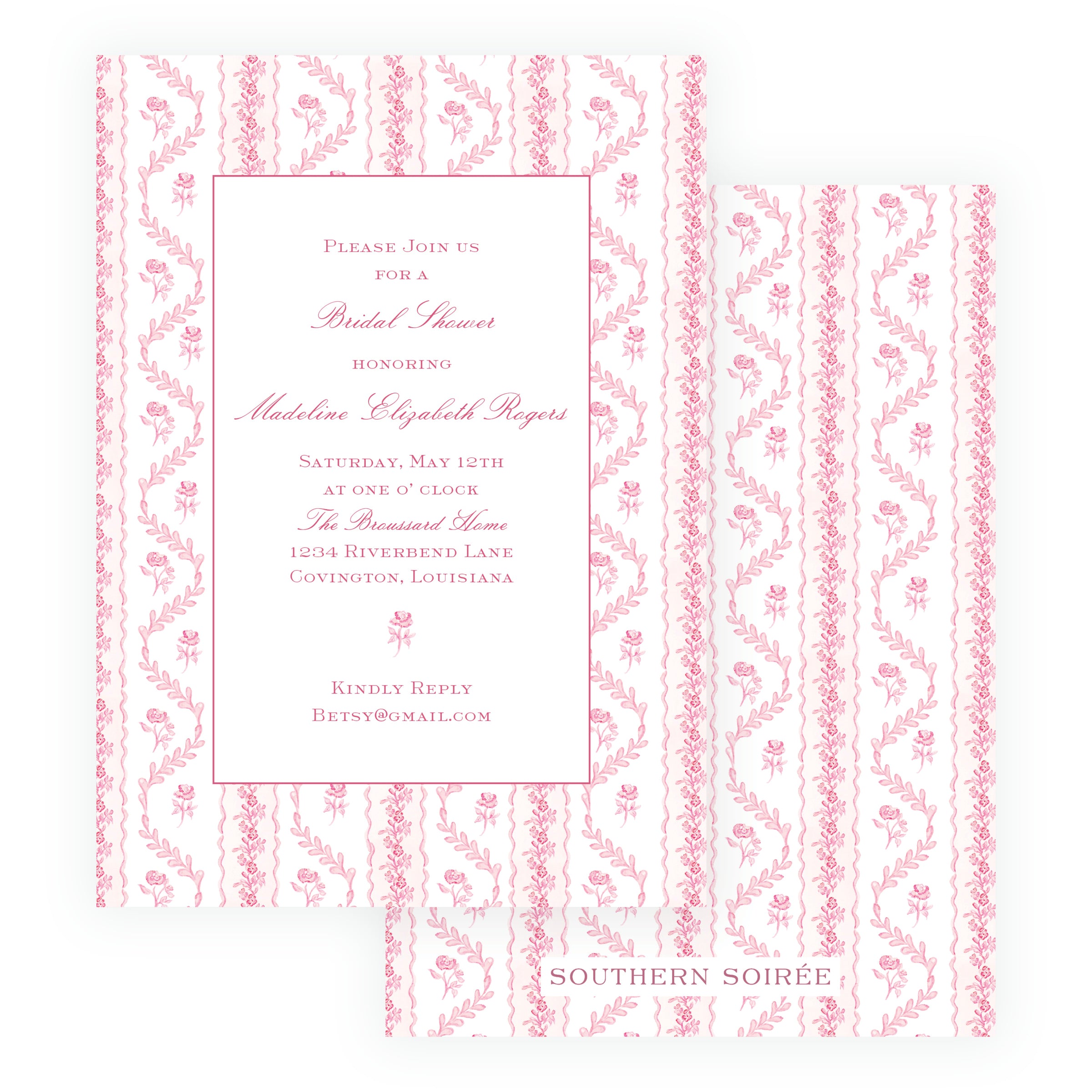 Pinkies Out Pink Invitation