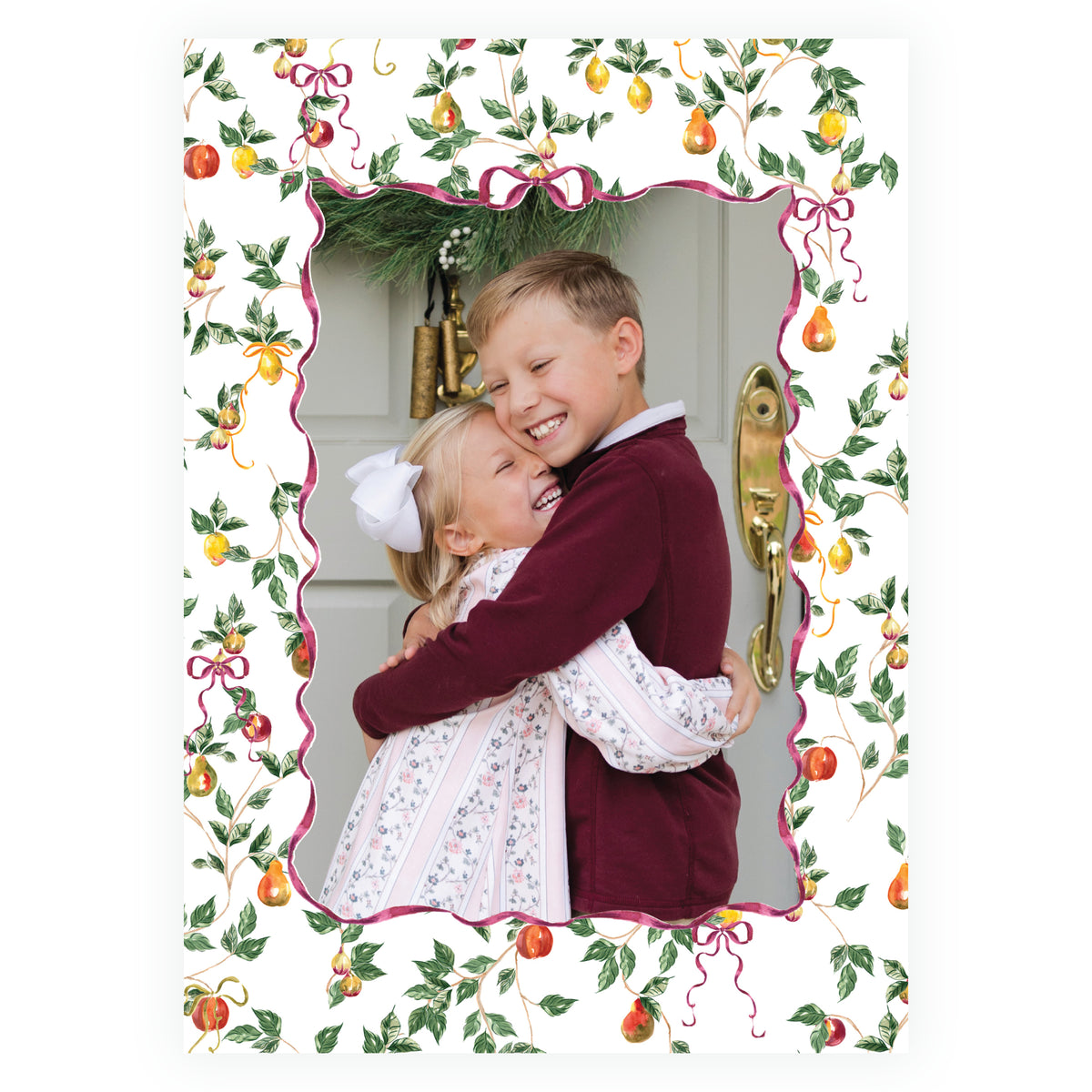 Sugar Plum Wavy Frame Holiday Photo Card