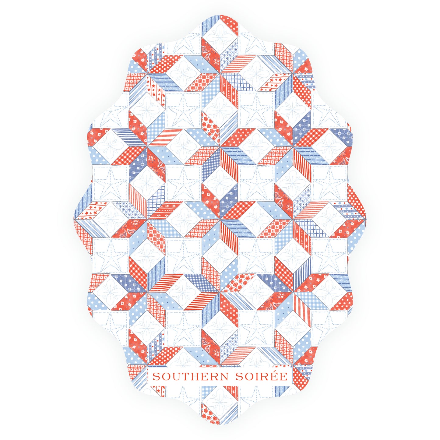 Sweet Liberty Girl with Balloons Wavy Oval Invitation