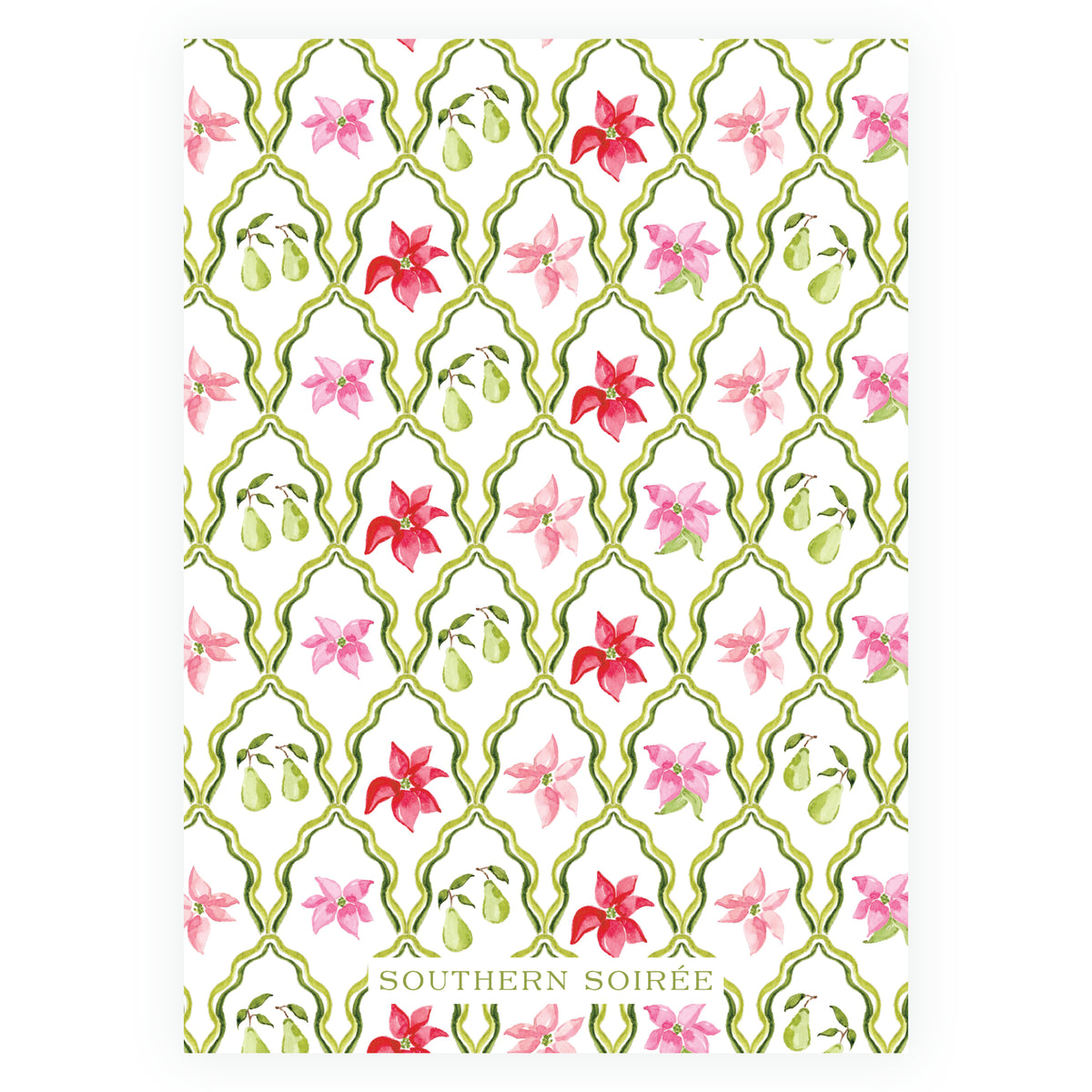 Poinsettia Garden Christmas Birthday Invitation