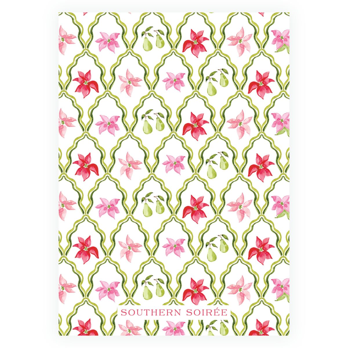 Poinsettia Garden Garland Holiday Photo Card