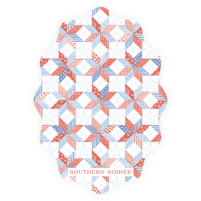 Sweet Liberty Toddler Girl and Balloons Wavy Oval Invitation