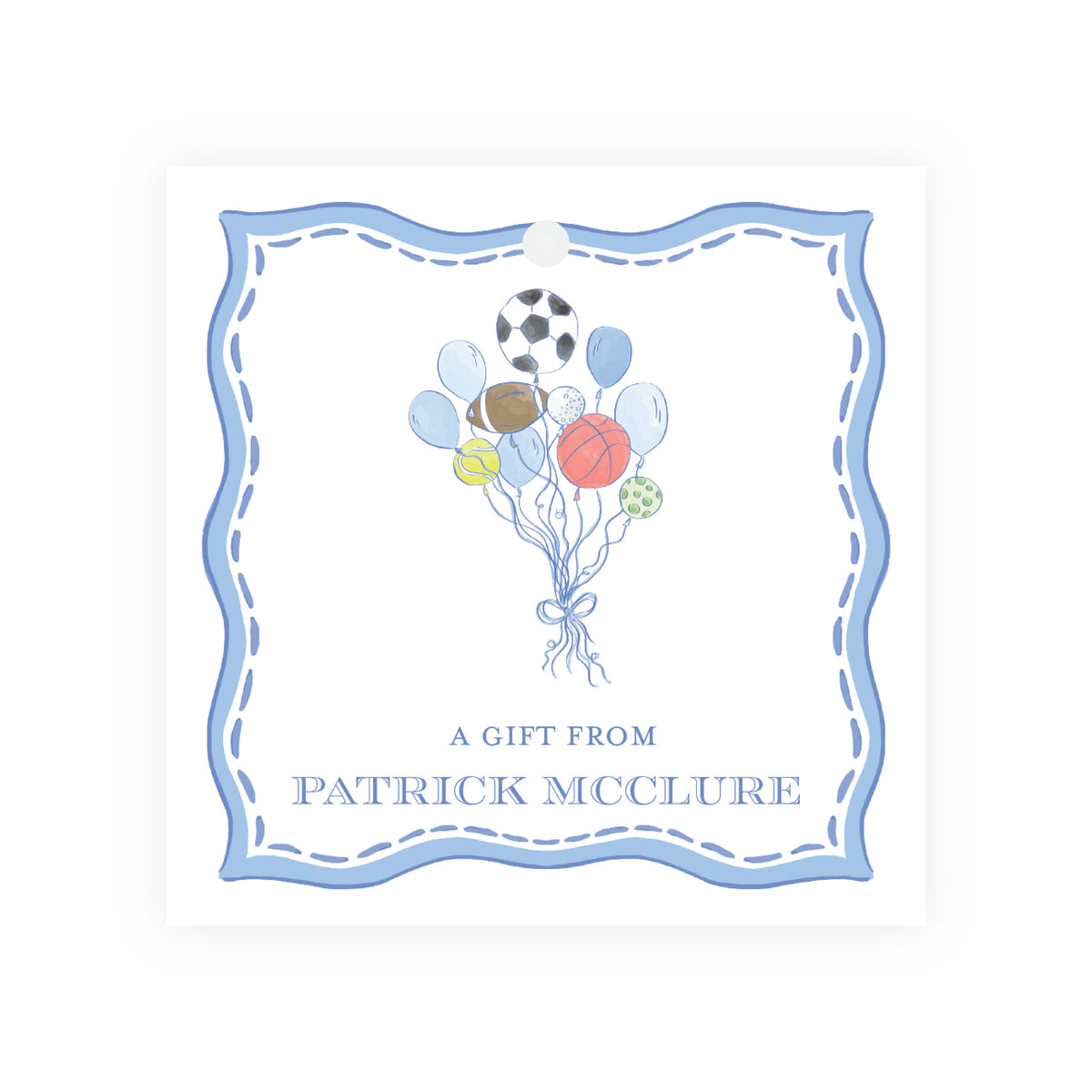 Sport Balloons Square Gift Tag