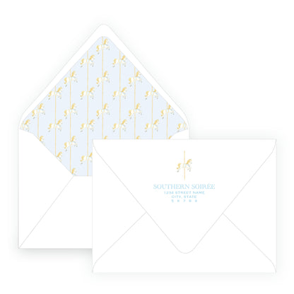 Blue Carousel Invitation