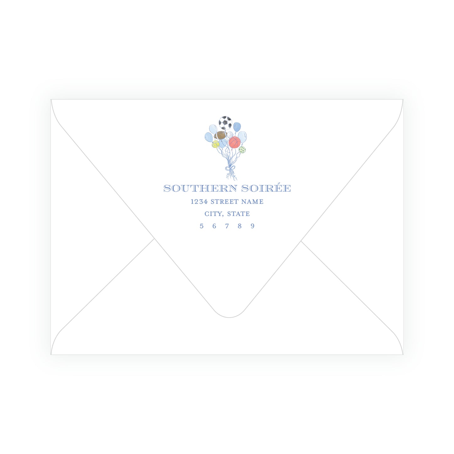 Sport Balloons Gingham Landscape Invitation