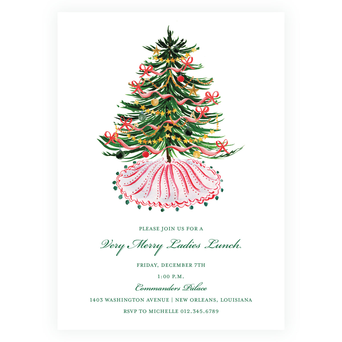 Festive Fir Christmas Brunch & Luncheon Invitation