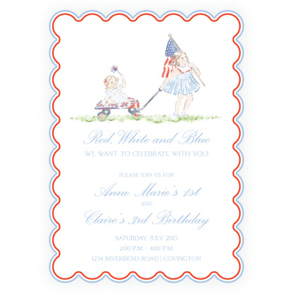 Sweet Liberty Girls Scallop Invitation