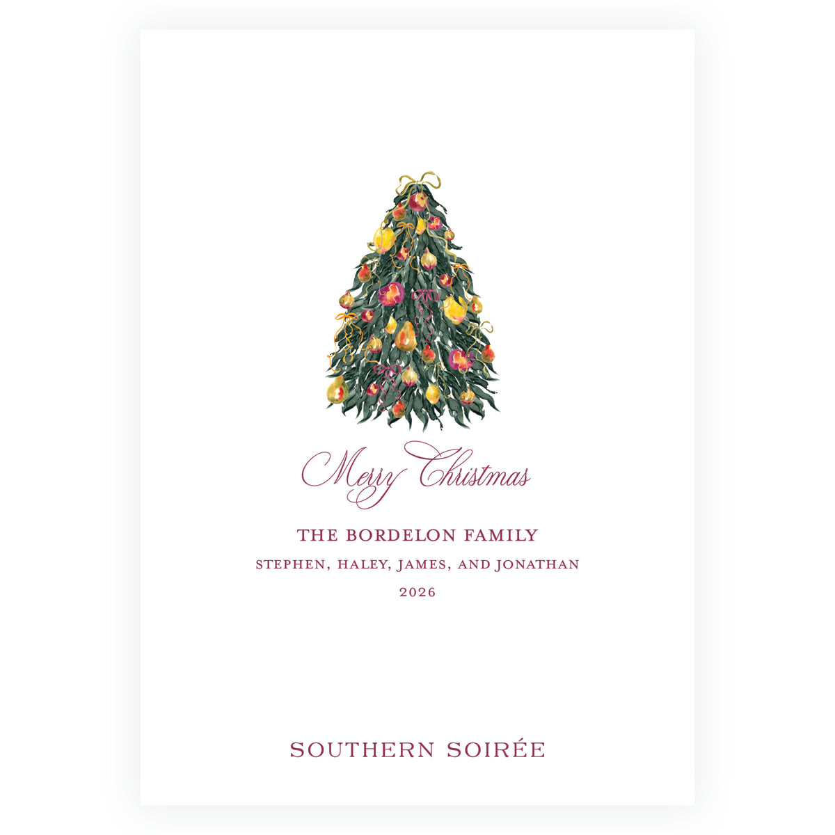 Sugar Plum Wavy Frame Holiday Photo Card