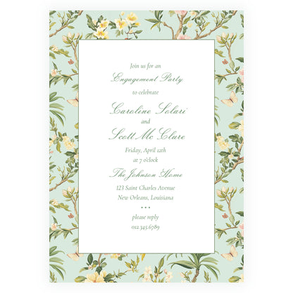 Vintage Green Chinoiserie Invitation