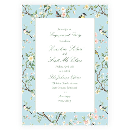Vintage Blue Chinoiserie Invitation