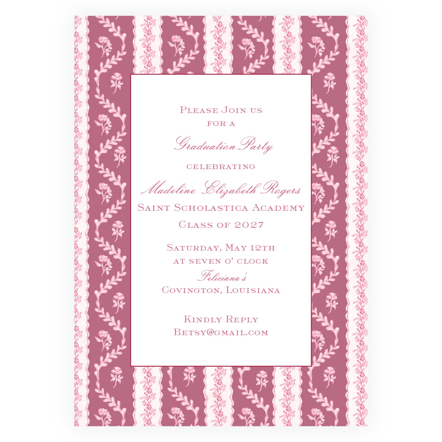 Pinkies Out Pink on Pink Invitation