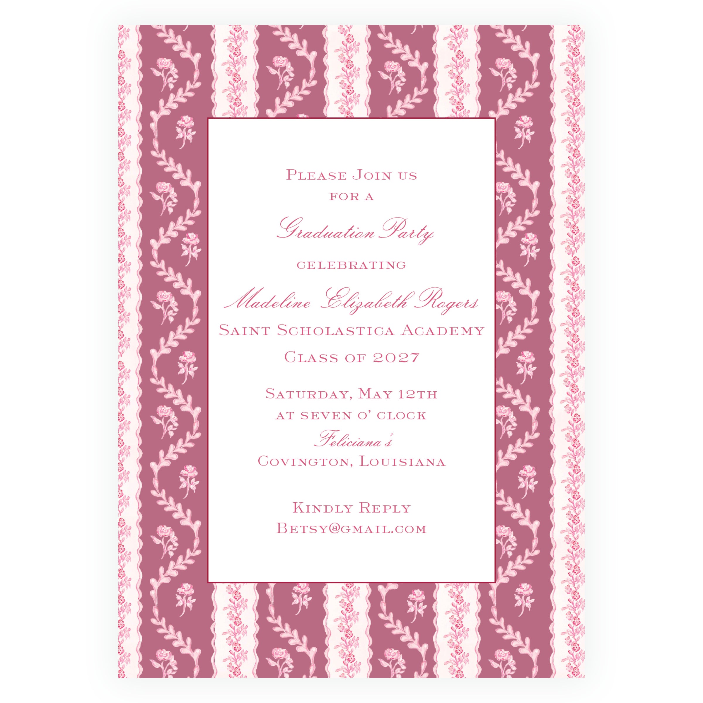 Pinkies Out Pink on Pink Invitation
