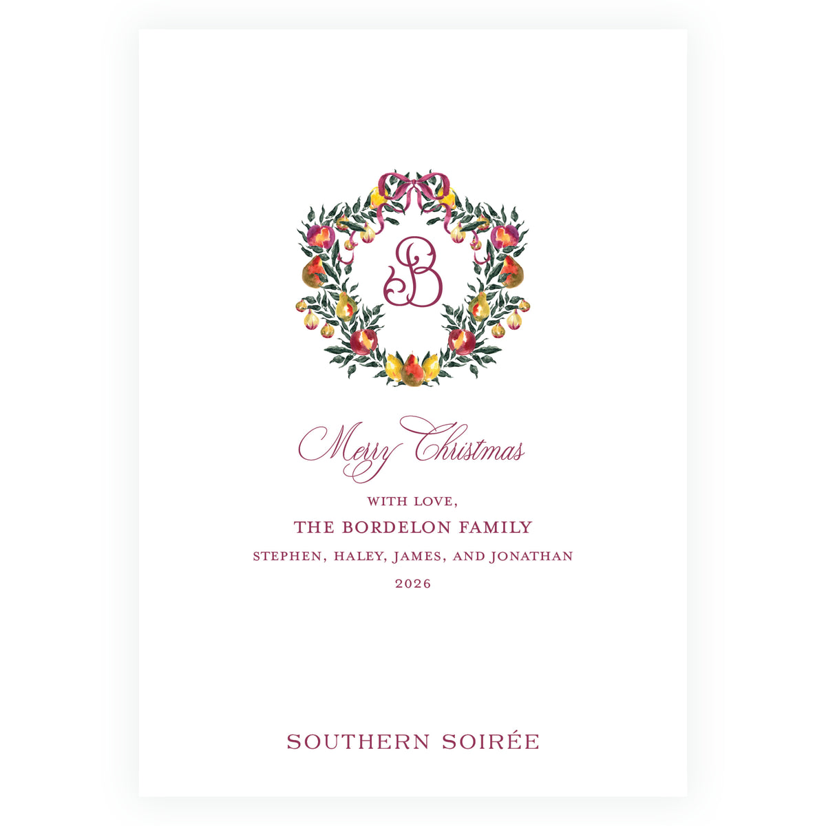 Sugar Plum Wavy Frame Holiday Photo Card