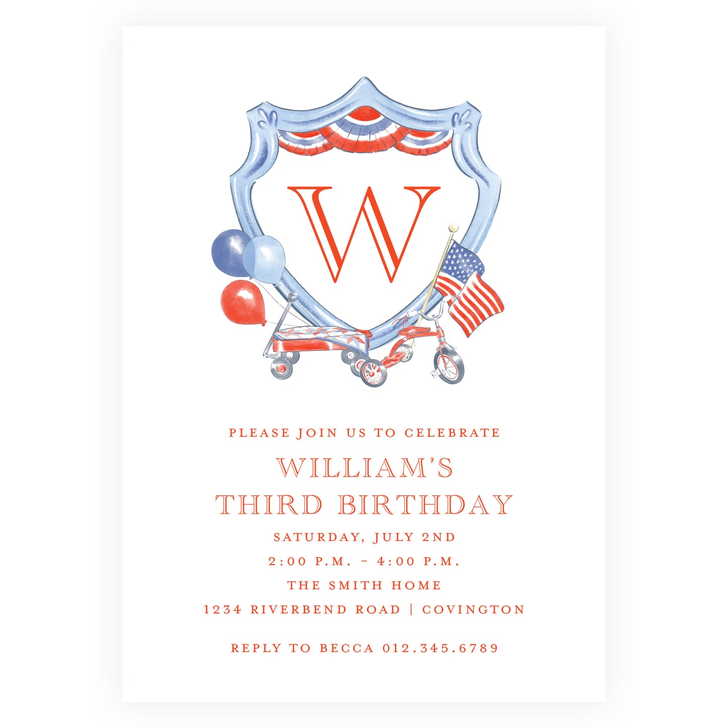 Sweet Liberty Crest Invitation
