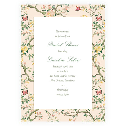 Vintage Peach Chinoiserie Invitation
