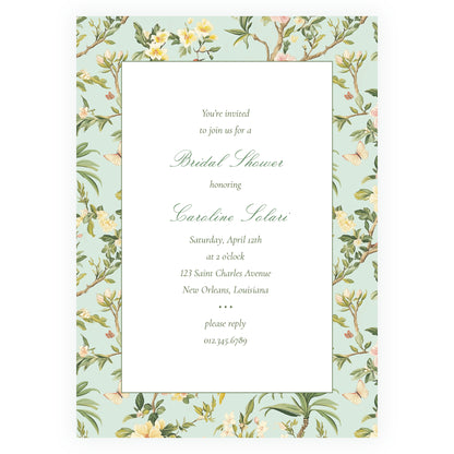 Vintage Green Chinoiserie Invitation